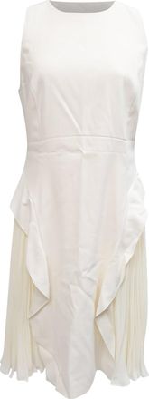 Philosophy di Lorenzo Serafini Pleated Ruffled Midi Dress in Cream Rayon