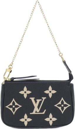 Louis Vuitton Monogram Empreinte Beige Black Leather Pochette Pouch (Pre-Owned)