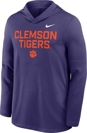 Nike Clemson Sideline Nike Mens Dri-FIT College Long-Sleeve Hooded Top in Purple | 03B952MCLN-7XL