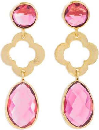 Saachi Quatrefoil Stone Earrings in Pink at Nordstrom Rack