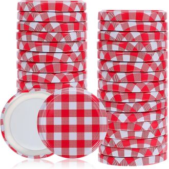 OEM Paquete De 40 Tapas Met&aacute;licas De Rosca Para Frascos De Vidrio, Multicolor, 63 Mm, Para Mermeladas/conservas, Resistentes A La Corrosi&oacute;n
