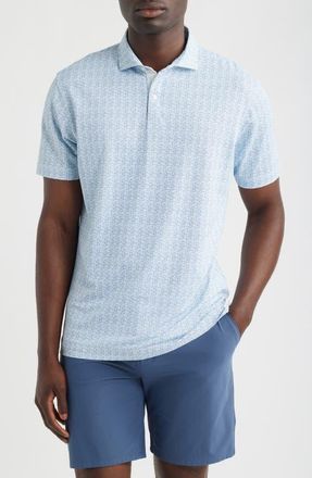 Johnnie-O Vintage Floral Performance Jersey Polo in Carbon Fiber at Nordstrom, Size Xx-Large