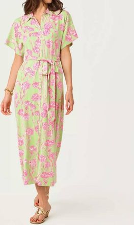 Lilly Pulitzer Mckennon Maxi Shirtdress In Pistachio Marcaron Alina
