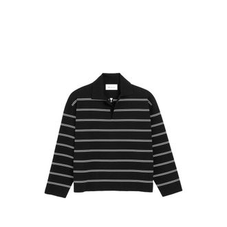 Ami Cotton Ami Patch Striped Polo