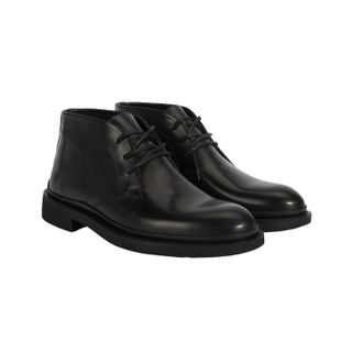 Desa Man Leather Boots - Slip-On, Flat Heel, Round Toe, Breathable | Black - 40
