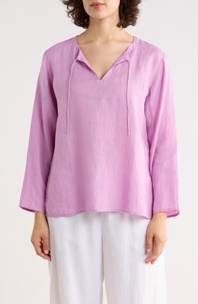 Eileen Fisher Princess Sleeve Linen Top in French Lilac at Nordstrom Rack, Size Xx-Small