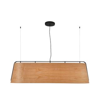 Netlighting Stood 5 Light Ceiling Pendant Bar Black & Cherry Wood E27 in Brown