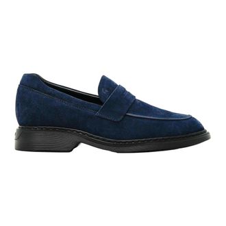 Hogan Schoenen, Heren, Zwart, 44 EU, Su&egrave;de, Blauwe Su&egrave;de Mocassin