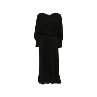 Twinset Midi Jurk - Dames - Casual kleedjes - Zwart - XL - Kleedjes