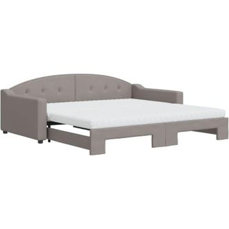 vidaXL Vidaxl - Sof&aacute; Cama Nido Con Colch&oacute;n Tela Gris Taupe 100x200 Cm