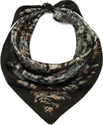 AllSaints Canter Script Square Scarf in Fawn Brown at Nordstrom