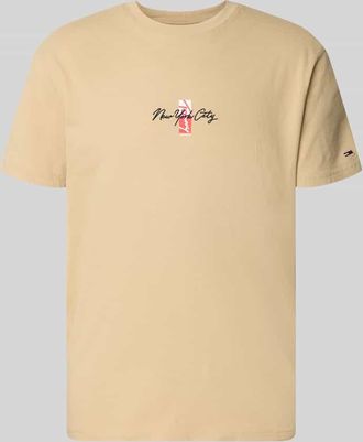 Tommy Jeans Regular Fit T-Shirt aus reiner Baumwolle in Beige, Gr&ouml;&szlig;e XXL