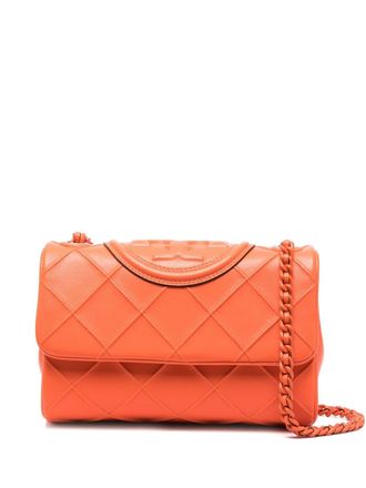 Tory Burch Fleming shoulder bag - women - Calf Leather - OS - Orange