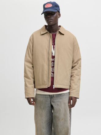 Jack & Jones Outdoorjacke JACK & JONES JJEDOVER WORKER JACKET NOOS, Herren, Gr. XXL, beige (crockery), Web, Obermaterial: 100% Baumwolle, unifarben, regular fit no