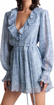 Sabina Mus&aacute;yev Myla Ruffle Jumpsuit In Aqua Print