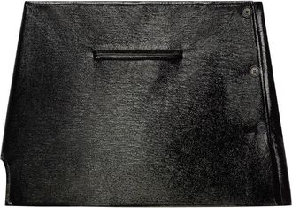 Courrèges Oblique Mini Skirt - Womens - Cotton/Polyurethane/Fabric