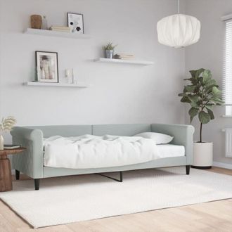 vidaXL Vidaxl - Furniture Limited - Sof&aacute; Cama Con Colch&oacute;n Terciopelo Gris Claro