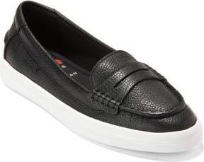 Cole Haan Nantucket Drift Penny Slip-On Loafer in Black Tumbled Leather at Nordstrom Rack, Size 9.5