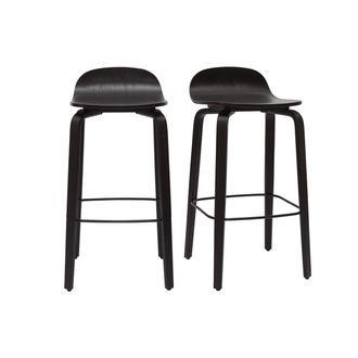 Miliboo Miliboo - Set De 2 Taburetes De Cocina Vintage Negros 68 Cm Obra