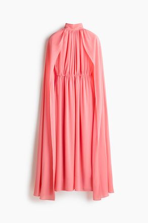 H&M Drapiertes Kleid mit Cape-Detail - Rosa