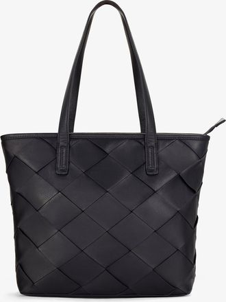 Clarks Womens Etta WovenTote Black Leather Bags - One Size