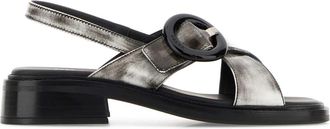 Prada Womens White Leather Sandals - Light Grey - Size EU 37