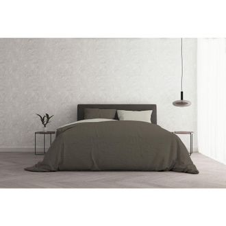 Italian Bed Linen Italian Bed Linen - mb home italy Copripiumino Natural Color, Cotone, Marrone/Panna, Matrimoniale