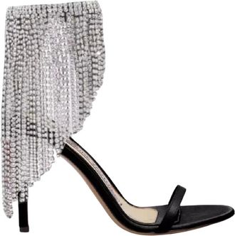 Alexandre Vauthier 105mm Crystal Drapery Satijnen Sandalen - Dames - Sandalen met hakken - Zwart - 38 1/2 EU - Satijn - Schoenen