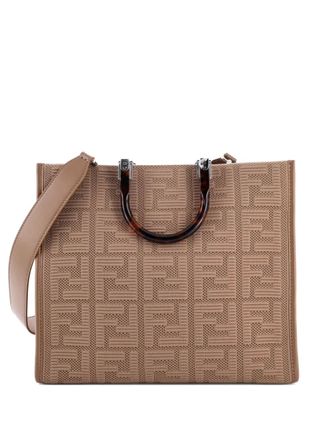Fendi Sunshine Shopper Zucca Technical Mesh Medium tote bag - Beige