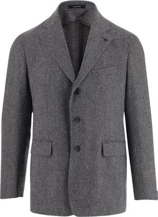 Tagliatore Gray Tailored Wool-Blend Jacket