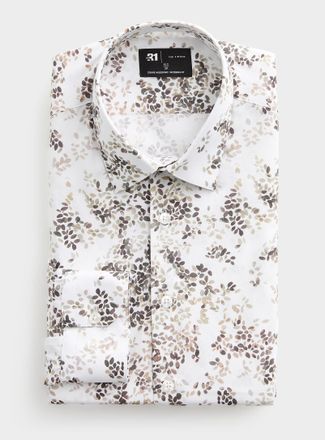 Le 31 Mens Painterly foliage shirt Modern fit