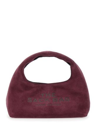Marc Jacobs The Mini Sack Violet Handbag With Logo Lettering On The Front In Suede Woman