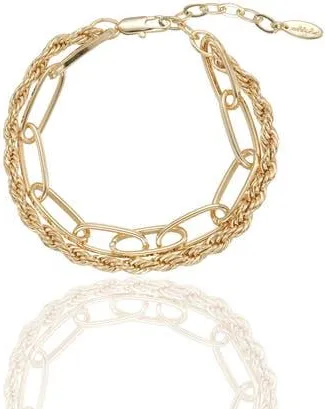 Ettika Paper Clip & Rope Chain Layered Bracelet in Gold at Nordstrom Rack