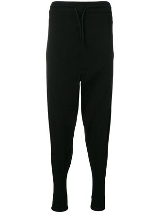 Yohji Yamamoto drawstring slouched trousers - men - Spandex/Elastane/Polyamide/Polyester/Wool - M - Black