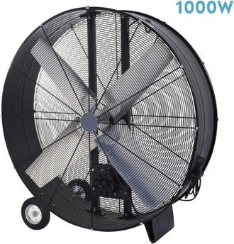 Fabrilamp Ventilador Industrial 1000w Negro 112cm 2 Velocidades Con Ruedas Maximum
