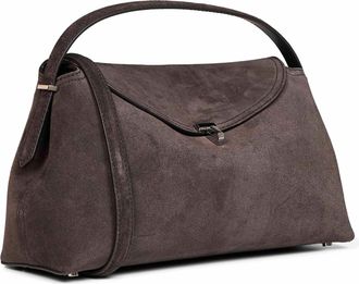 Toteme Womens Top Handle Bag T-Lock Brown Calf Leather Handbags Hand