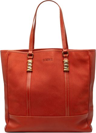Loewe Pre-owned Womens Leather Velazquez Twist Tote - Bronze - One Size