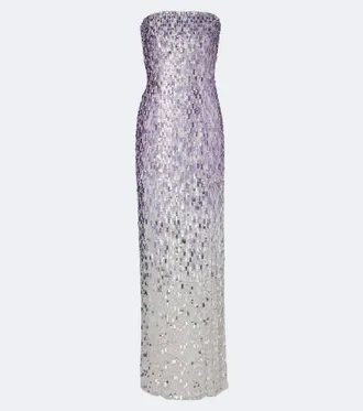 Jenny Packham Lucille sequined strapless gown