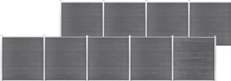 vidaXL Valla De Jard&iacute;n De Wpc Gris 1564x186 Cm Vidaxl