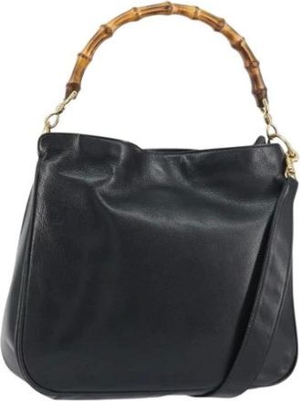 Gucci Pre-owned Handbags, female, Black, Size: ONE SIZE Pre-owned Leather Handbag