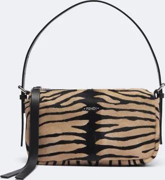 Fendi Borsa a spalla in cavallino con pelle
