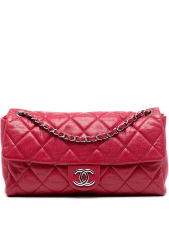 Chanel 2009-2010 Medium Glazed Caviar Nature Flap shoulder bag - Rood