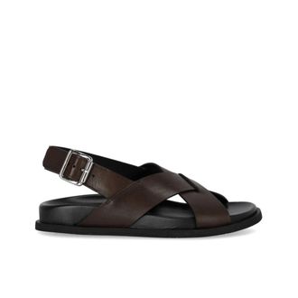 Guglielmo Rotta Flat Sandals, female, Brown, Size: 11 US Twill Flat Sandal