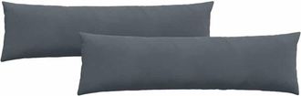 vidaXL Cojines De Sof&aacute; 2 Pcs Gris Oscuro 145 X 40 Cm Tela De Pana Vidaxl