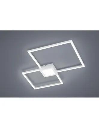 Trio Leuchten Hydra Plafoniera Led 28w 3200lm, 4000k Bianca Doppio Quadrato+luce Centrale Dimmerabile Con Interruttore L. 65x65cm