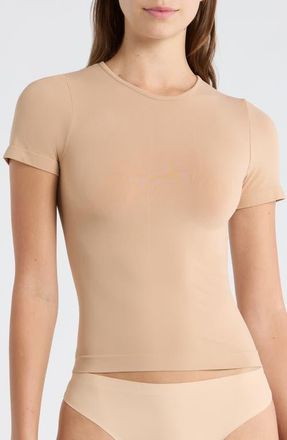 SKIMS Soft Smoothing Seamless T-Shirt in Clay at Nordstrom, Size X-Small