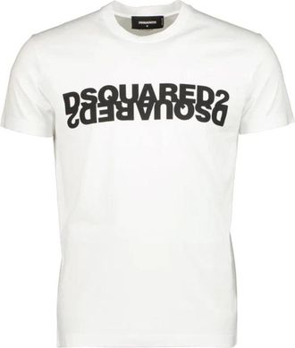 Dsquared2 Mirrored Logo T-Shirt - Heren - T-shirts - Wit - S - Katoen - Tops