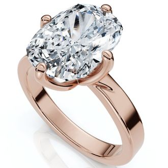Pompeii3 Certified 4Ct Elongated Cushion Diamond Cigar Band Engagement Ring Lab Grown