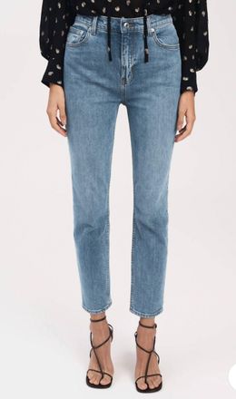 Derek Lam Eden 5 Pocket Slim Straight Leg Jean In Medium Dark Wash