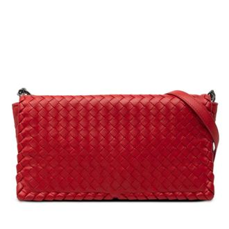 Bottega Veneta Pre-owned Bottega Veneta Nappa Intrecciato Flap Crossbody Ladies BAVT94B7COA5814N